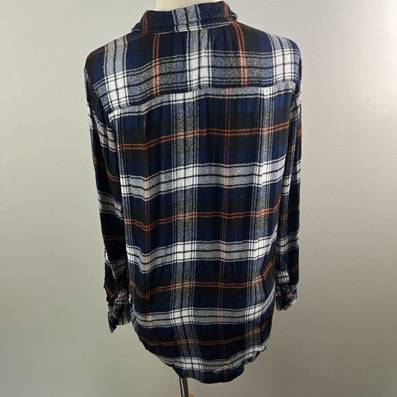 MELLODAY Blue White Plaid Button Down Shirt (S) - Picture 5 of 8